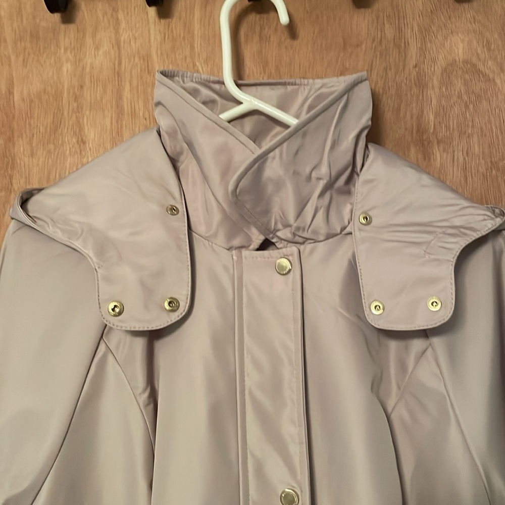 Zip Front Lightly Lined Raincoat With Removable H… - image 7
